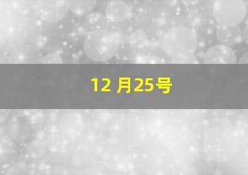 12 月25号